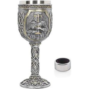Medieval Viking Knight Chalice Wine Goblet Gothic Metal Cup Drinking Vessel